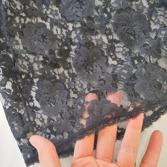 Vintage Whimsigoth Goth Witch Shirt Womens Large Black Lace Bell Sleeve Tie Neck - Picture 6 of 10